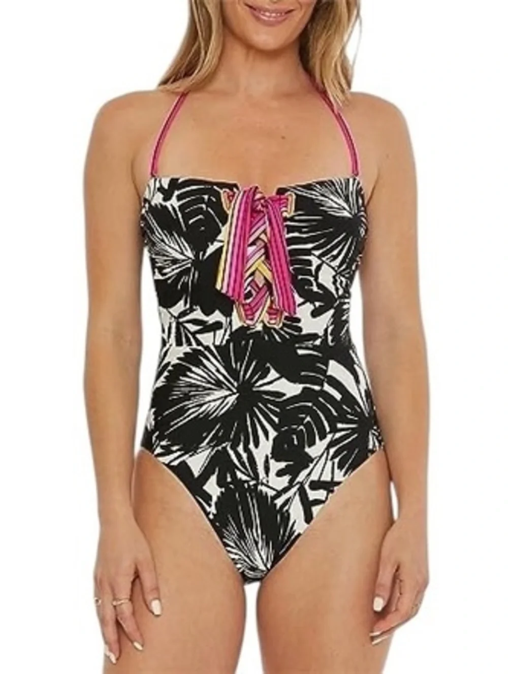TRINA TURK Lennox Bandeau One Piece Swimsuit size 12 $172 NWT